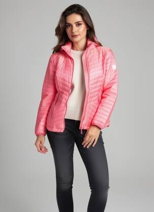Doudoune manches longues a capuche rose IL GRANCHIO femme