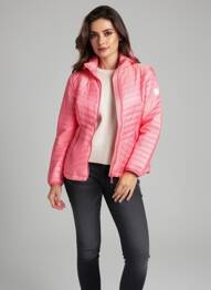 Doudoune manches longues a capuche rose IL GRANCHIO femme