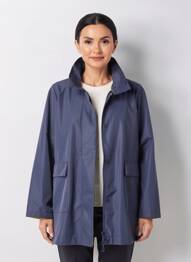 Imperméable manches longues sans capuche bleu VIRGINIA BLU' femme