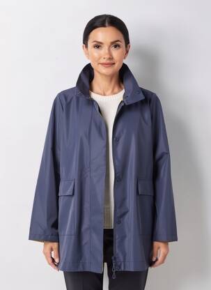 Imperméable manches longues sans capuche bleu VIRGINIA BLU' femme
