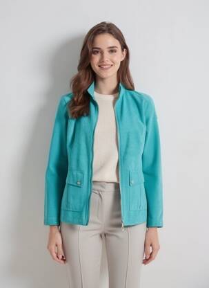 Veste casual tissage suedine vert VIRGINIA BLU' femme