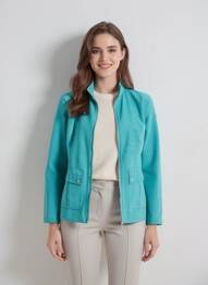 Veste casual tissage suedine vert VIRGINIA BLU' femme