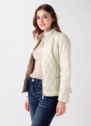 Doudoune poches sans capuche beige VIRGINIA BLU' femme