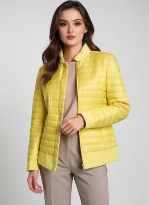 Doudoune manches longues sans capuche jaune VIRGINIA BLU' femme