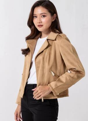 Veste casual tissage suedine marron VIRGINIA BLU' femme