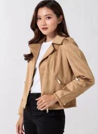 Veste casual col tailleur marron VIRGINIA BLU' femme