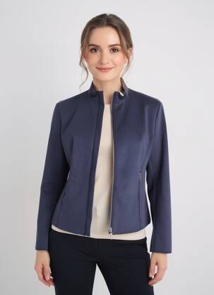 Veste casual tissage suedine bleu VIRGINIA BLU' femme