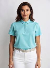 Polo stretch manches courtes bleu VIRGINIA BLU' femme
