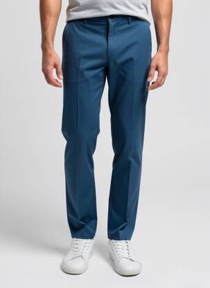 Pantalon chino tissage popeline taille normale bleu SEA BARRIER homme