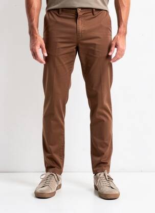 Pantalon chino tissage popeline taille normale marron SEA BARRIER homme