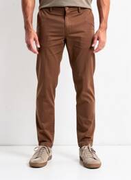 Pantalon chino tissage popeline taille normale marron SEA BARRIER homme