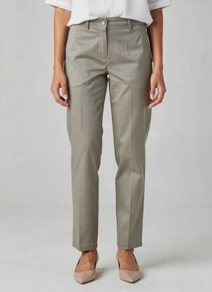 Pantalon chino fermeture zippée sous rabat boutonné taille normale marron SEA BARRIER femme