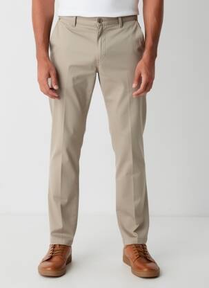 Pantalon chino tissage chiné taille normale marron SEA BARRIER homme