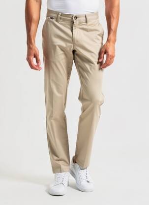 Pantalon chino tissage popeline taille normale beige SEA BARRIER homme