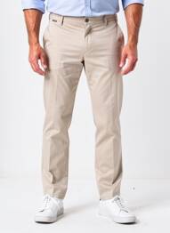 Pantalon chino fermeture zippée sous rabat avec crochet taille basse beige SEA BARRIER homme