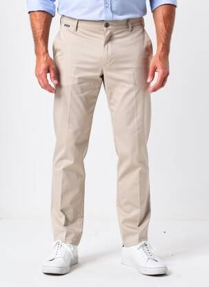Pantalon chino fermeture zippée sous rabat avec crochet taille basse beige SEA BARRIER homme