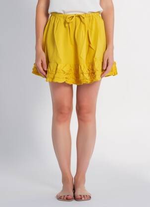 Jupe courte coupe évasée jaune RHUM RAISIN femme