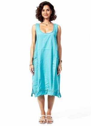 Robe mi-longue sans manche sans manche bleu RHUM RAISIN femme
