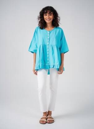 Tunique manches courtes manches mi-longues bleu RHUM RAISIN femme