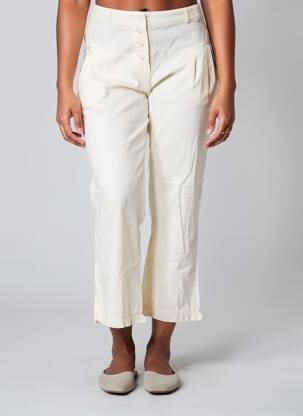 Pantalon 7/8 tissage popeline taille normale beige RHUM RAISIN femme