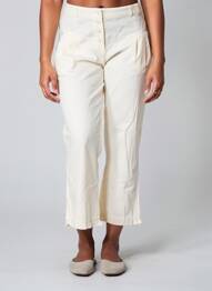 Pantalon 7/8 tissage popeline taille normale beige RHUM RAISIN femme