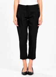 Pantalon 7/8 tissage popeline taille normale noir RHUM RAISIN femme