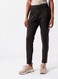 Legging broderie galons latéraux taille normale marron RHUM RAISIN femme