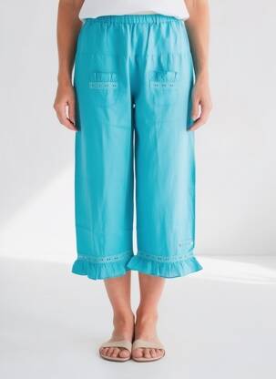 Pantacourt taille élastique taille normale bleu RHUM RAISIN femme