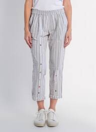 Pantalon 7/8 taille élastique taille normale bleu RHUM RAISIN femme