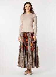 Jupe longue coupe évasée orange RHUM RAISIN femme