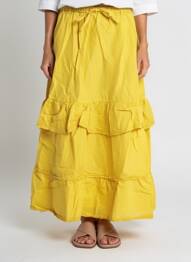 Jupe longue tissage crêpe jaune RHUM RAISIN femme