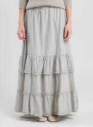 Jupe longue tissage crêpe gris RHUM RAISIN femme