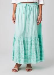Jupe longue doublure vert RHUM RAISIN femme
