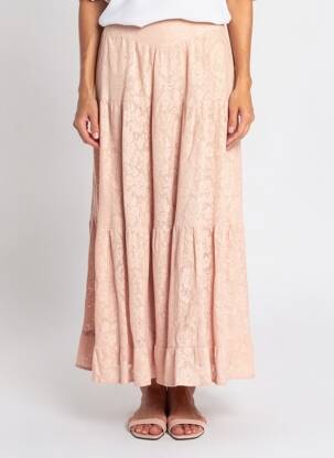 Jupe longue doublure rose RHUM RAISIN femme
