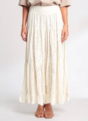 Jupe longue doublure beige RHUM RAISIN femme