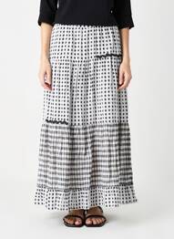 Jupe longue tissage crêpe noir RHUM RAISIN femme