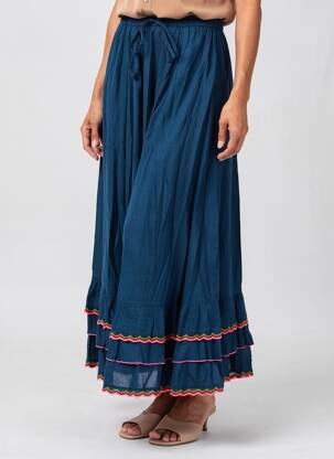 Jupe longue doublure bleu RHUM RAISIN femme