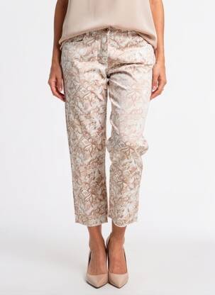 Pantalon 7/8 stretch taille normale beige PARA MI femme