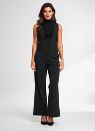 Combi-pantalon sans manche sans manche noir K-DESIGN femme