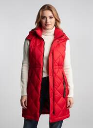 Doudoune poches a capuche rouge CREAM femme
