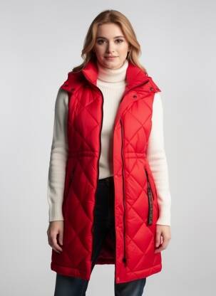 Doudoune poches a capuche rouge CREAM femme