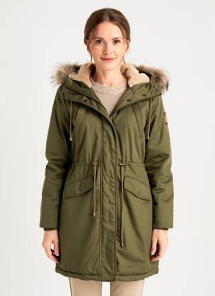 Parka finition intérieure doublée a capuche vert CREAM femme