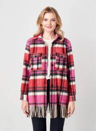 Manteau long coupe droite sans capuche rose VILAGALLO femme