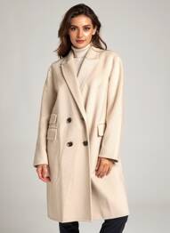 Manteau long coupe cintrée sans capuche beige RINO & PELLE femme