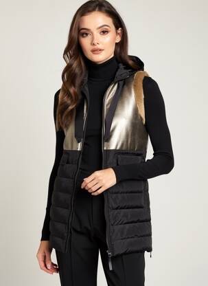 Doudoune poches a capuche noir CATNOIR femme