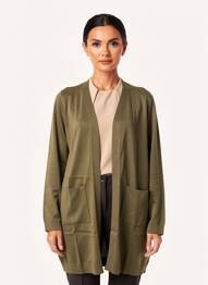 Gilet manches longues stretch vert CREAM femme