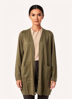 Gilet manches longues stretch vert CREAM femme