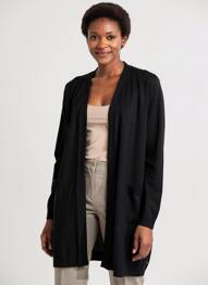 Gilet manches longues stretch noir CREAM femme