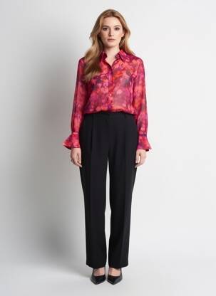 Chemisier tissage crêpe manches longues rose MARC AUREL femme