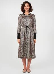 Robe longue manches longues manches longues beige K-DESIGN femme